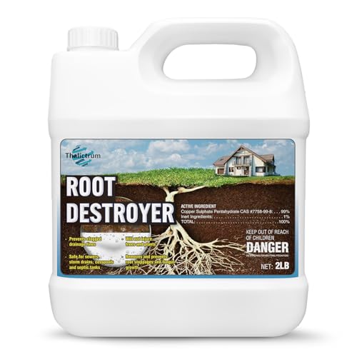 Root Destroyer - 2LB Copper Sulfate Root Killer for Sewer Pipes & Septic Systems - Stops New Growth - Safe for All Plumbing - Tree & Shrub Friendly