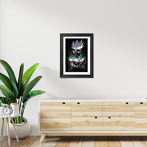 Image of TenorArts Kakashi Hatake Posters Naruto Anime Poster Laminated Photo Frame Painting with Matt Finish Black Textures (12inches x 9inches)