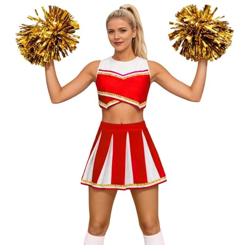 Costume de cosplay de pom-pom girl pour spectacle de carnaval et événement de sport scolaire