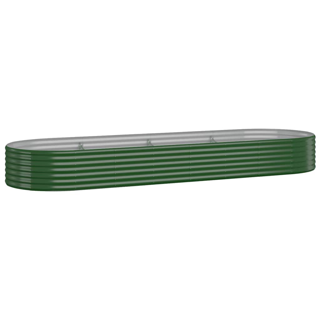 VIDAXL Raised Garden Bed - Steel - Green - 36 x 100 x 322cm