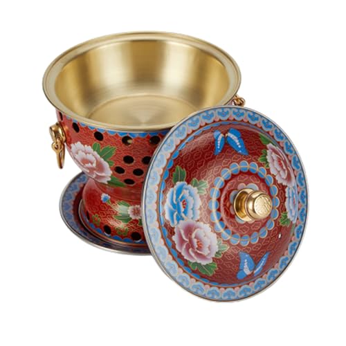 Olla caliente estilo chino, olla caliente de cobre de Beijing, olla esmaltada antigua de Beijing, olla caliente para una sola persona, reunión familiar, cobre con platillo, olla de calentamiento