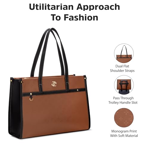 Image of Lavie Signature Women's Kentucky Colourblock Tote Laptop Bag | Tote Laptop Bag for Work | Ladies Purse | Stylish Shoulder Bag | Gift for Women