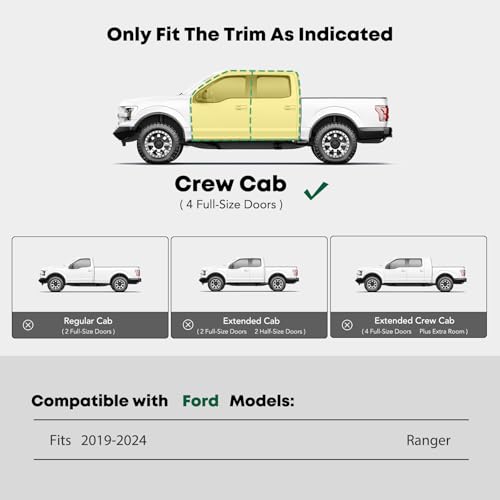 Estribos laterales de acero para Ford Ranger 2019-2023 miniatura 2