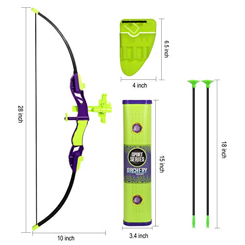 Sport Series Archery Shooting Set, Bow & Arrow Toy, Basic Archery Set Outdoor Hunting Game, Bow And Arrow For Kids Boys Girls, Include Shoulder-Strapped Quiver And 12 Suction Cup Arrows #TOP5