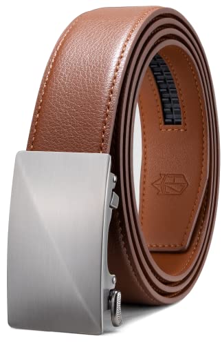 Zitahli Ratchet Belts for Men,Adjustable for Gift mens belt Leather For Dress and Casual,Hiding Tail-Trim to Fit,Men's Accessories 42"-48"