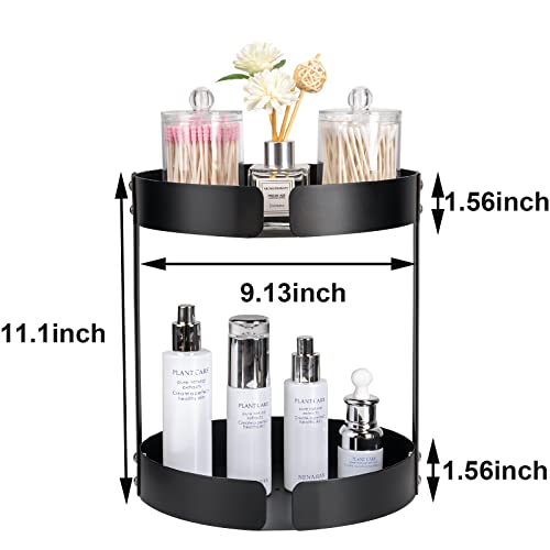 Hihotiner 2 Tier Bathroom Countertop Organizer, Stainless Steel Sink Storage Shelf, Waterproof And Rustproof, Premium Counter Rack Vanity Tray With Non-Slip Mat For Perfume, Makeup, Coffee #TOP4