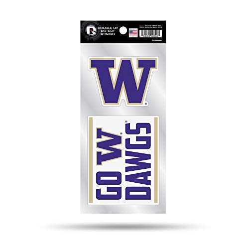 NCAA Washington Huskies Double Up Die Cut 2-Piece Sticker Sheet