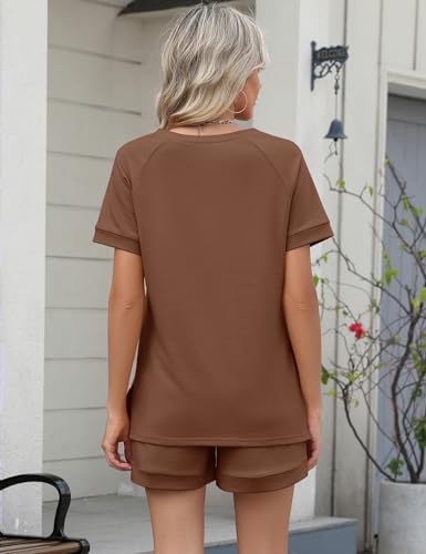 Image of LOMON Womens Two Piece Sets Summer Lounge Sets Sweatsuit Shorts Set Casual Matching Sets