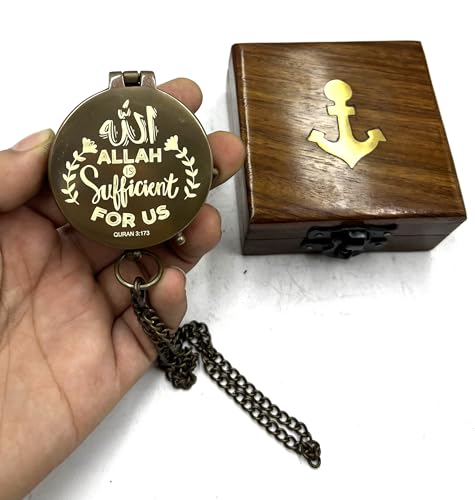 Brújula islámica con cadena para regalo miniatura 2