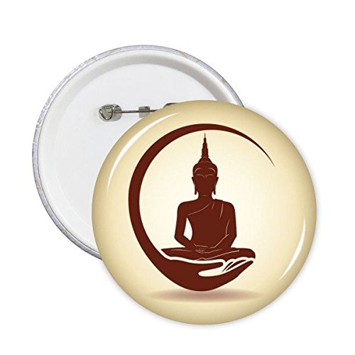 Thaïlande Bouddha badge vêtement broche ronde illustration lune lot de 5 L