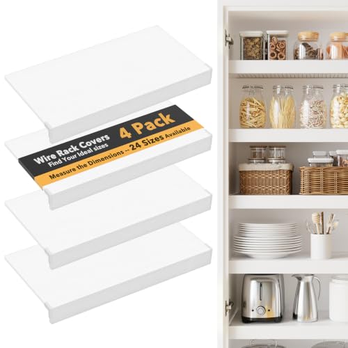 Image of SpaceAid Wire Shelf Covers for Pantry Rack, 38 inch W x 12 inch D, White 4pcs