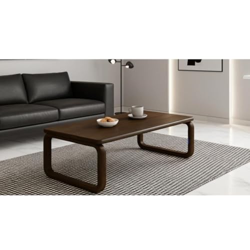 Image of Handmade Solid Wood Coffee Table - Modern Walnut, Minimalist Mid-Century Design Coffee Table for Living Room Small Size 70x38x45cm(Walnut)