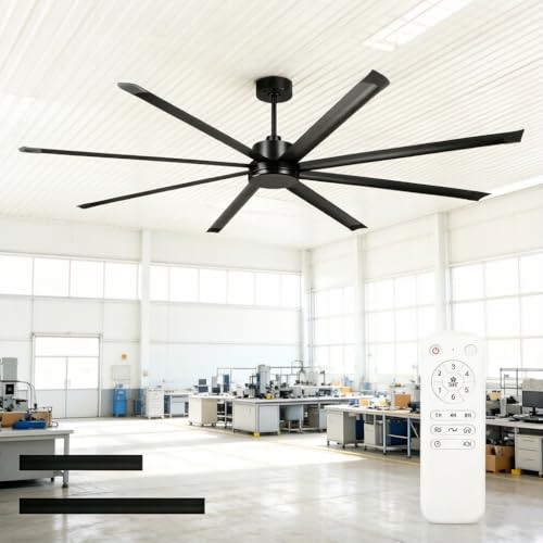120 Inch Large Ceiling Fan with Remote 24000CFM Industrial Fan No Light