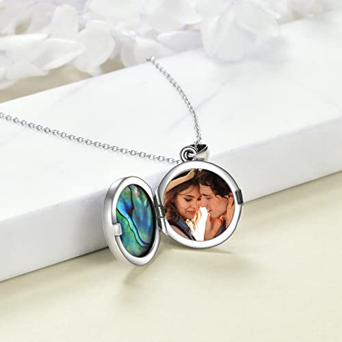 Onefinity Celtic Knot Locket Necklaces Sterling Silver Abalone Shell Celtic Knot Locket Necklace That Holds Pictures Good Luck Irish Pendant Gifts For Women Men #TOP3