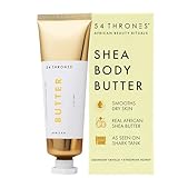 54 Thrones African Beauty Shea Butter, Intensive Dry Skin Support, Moisturizing Body Butter for Women, Moisturizing Body Balm and Cream, Locks in Moisture, Ugandan Vanilla + Ethiopian Honey, 1.7 oz