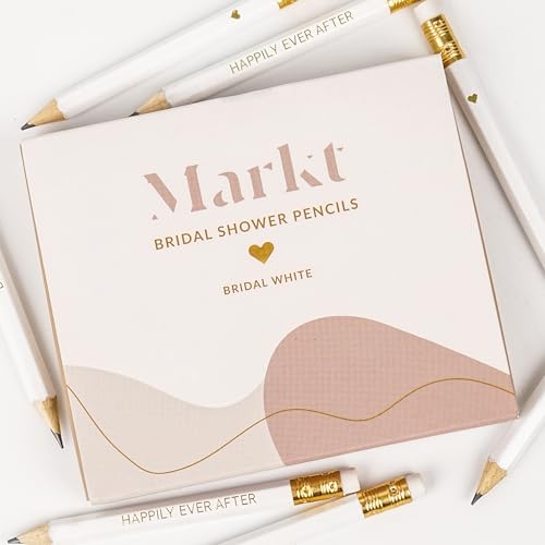 Markt Mini Pencils for Bridal Shower Games, Bridal Shower Pens, Heart Pencils, Small Pencil Set For Prizes, Game Winner Gifts (White) by Markt - Image 5