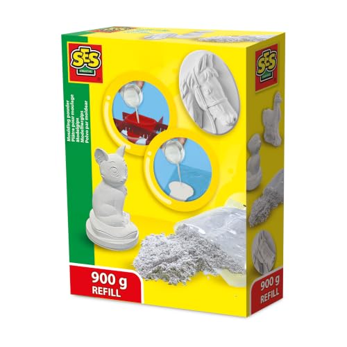 SES Creative | Recharge Plâtre de Moulage 900g | Plâtre Blanc Pour Créations DIY | Compatible Avec Moules SES | Activité Manuelle Enfant 5 Ans+ | Idéal Pour Loisirs Créatifs et Éducatifs