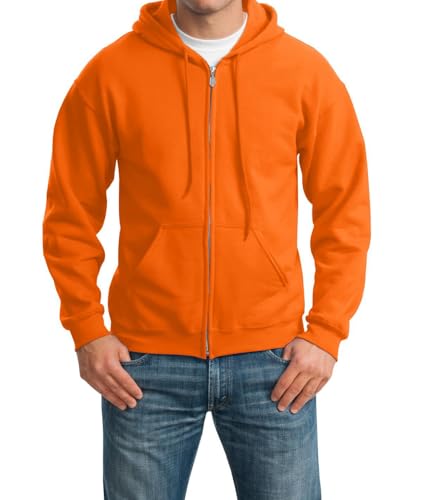 Long Sleeve Hooded Sweatshirt HeavyBlend Full-Zip Fleece Hoodie Sweatshirt for Men