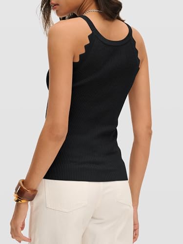 Image of ANRABESS Womens Summer Tank Tops Sleeveless Ribbed Camisole | Spaghetti Strap Cami Sweater, Soft Lightweight, Slim Knit, Casual Beach Vacation Travel Office Clothes, Spring Fall Layering