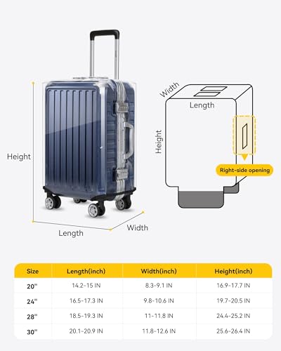 LUGGEX Luggage Cover Protector - Clear Suitcase Covers for Luggage Tsa Approved (30 Inch)2