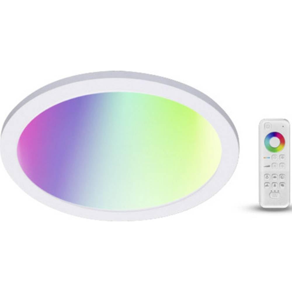 tint Smarte LED-Deckenlampe LORIS – Mit weißem (1800-6500 K) und farbigem Licht RGB – Rundes Panel Ø 45 cm