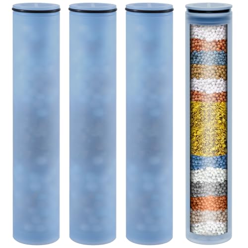 FanpBow 4 Pack Shower Head Filter Replacement Cartridge Compatible with MakeFit SSJ781/DSSJ781/DSSJ781-01& HOPOPRO HSF-002 Multi-Stage Shower Filtration Removes Chlorine Fluoride and Heavy metals