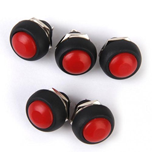 UJEAVETTE 5 x Momentary Push Button Horn Switch for Doorbell/Boat/Car Waterproof Red-image-6