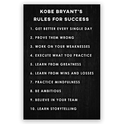 Growth Mindset Poster Set - 10 Rules for Success & Motivational Quotes - Inspirational Wall Art for Students, Classroom, Dorm Ro