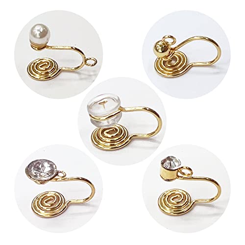 16 PCS Clip on Earrings Converter 5 Types Earring Converters Pierced to Clip with 16 Pieces Comfort Pads Golden Hook for Women Men Non-Pierced Ears3