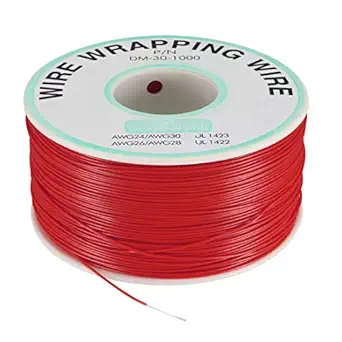 uxcell OK Wire Tin Plated Copper Cord Wire Wrapping P/N DM-30-1000 30 AWG 820ft Length Red