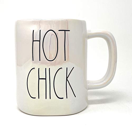 Rae Dunn HOT CHICK Iridescent Off White Ceramic Coffee Tea Mug