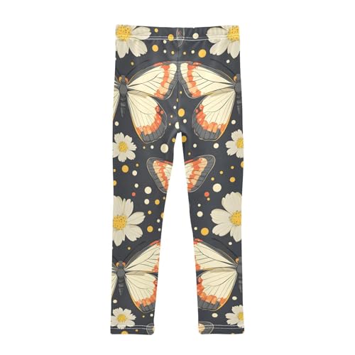 Butterflies Daisies Dots Girls Leggings Soft Stretch Workout Yoga Dance Pants for Kids Casual Tights2