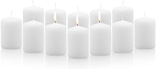 Royal Imports Pillar Candles White Unscented Premium Wax, 20 Hours Burning for Wedding, Spa, Party, Birthday, Holiday, Bath, Home Decor - 2"x3" Inch - Set of 12