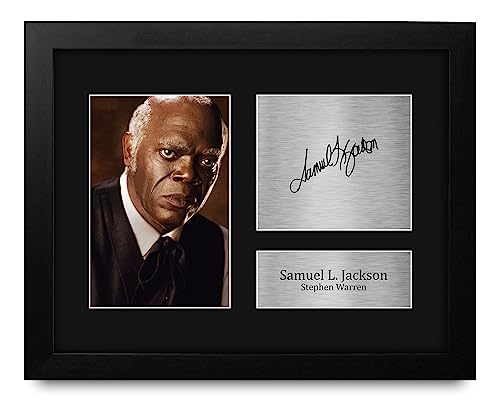 HWC Trading Samuel L Jackson Django Unchained Gifts Printed Signed Autograph Picture for Movie Memorabilia Fans - US Letter Framed (ID-008897)