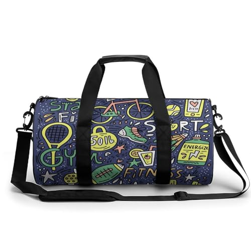 Sac de sport 45x23x23cm rouge et vert à grande ouverture zippée