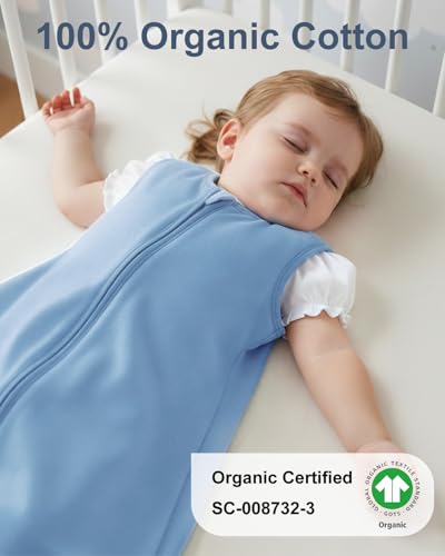 Image of Yoofoss Baby Sleep Sack 6-12 Months Wearable Blanket for Babies 100% Organic Cotton 2-Way Zipper TOG 0.5 Toddler Sleeping Sack 3 Pack, Comfy Lightweight Sleep Sacks