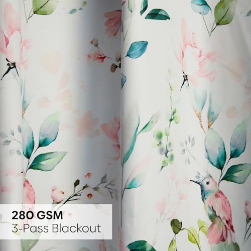 Image of haus & kinder 100% Blackout Window Curtains 5 Feet Long Pack of 1 Window Curtain, 5 Feet Curtain for Window, 100% Room Darkening (Classic Damask, 130 X 152 CM)
