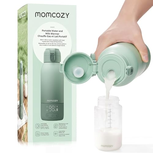 Image of Momcozy Portable Bottle Warmer for Travel – Dual Heating Modes for Breast Milk & Water, Portable Milk Warmer with Fast Heating & Long Battery Life, 17 Ounces Large Capacity to Meet Your All-Day Needs