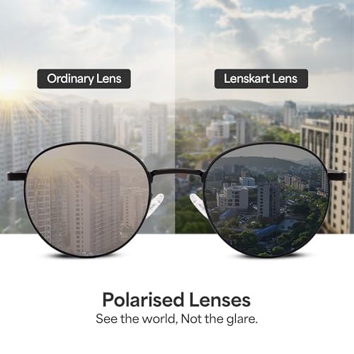 Image of Vincent Chase By Lenskart | Full Rim Round | Polarized Stylish Sunglasses | 100% UV Protected | For Men & Women