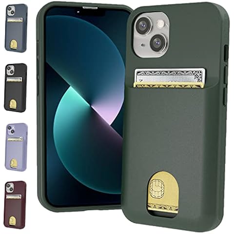 LUPA Legacy iPhone 14 Case with Card Holder, Wallet Case for Women and Men [Protective & Shockproof] for Apple 14 (6.1”)[3 Credit Cards] i-Phone Cover, Cute Phone Case, Pine Green Cover