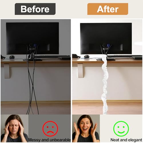 Image of Chandelier Chain Cover White 2 Pack with Touch Fasteners,39.37inches Brushed Polyester Fabric Chain Sleeve for TV Cord Cover Decorative Cord Hider Easy Install Convenient for Wire Management