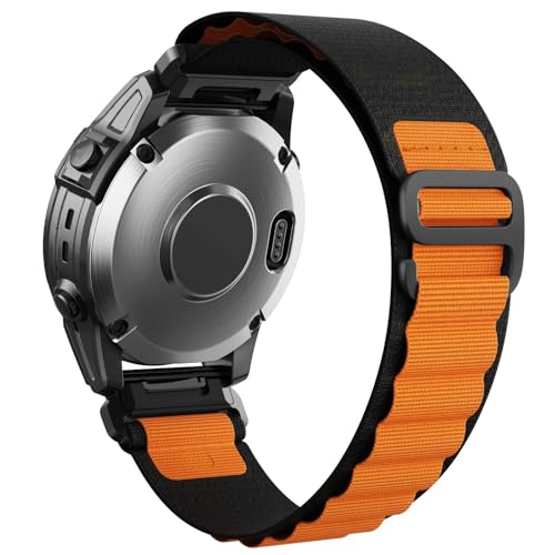 [�����ȓX] �ɓK����Garmin Fenix 7 S 7 X 7 Pro Fenix 6 X 6 5 Plus Tactix 7 Forerunner 965 955�o���h22 mm 26 mm���������[�X���R�i�C�����x���g20�{(Black oran