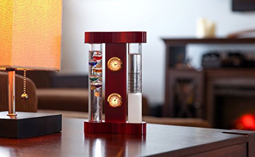 Lily's Home Analog Weather Station, With Galileo Thermometer, A Precision Quartz Clock, Analog Hygrometer, And Fitzroy Storm Glass Weather Predictor, 5 Multi-Colored Spheres (4.25 In X 5 In) #TOP1