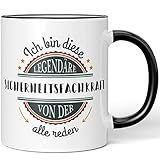 JUNIWORDS Tasse, Ich Bin Diese legendäre Sicherheitsfachkraft, von der alle reden, Schwarz (5068186)