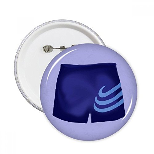 Badge rond bleu rayé court DIYthinker L pour customiser les vêtements