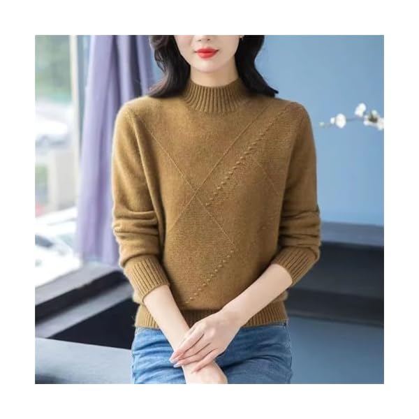 Women's Pullovers Knitwear Clothing Warm Half Turtleneck Sweater Winter Long Sleeve Pull Jumper - Image 3