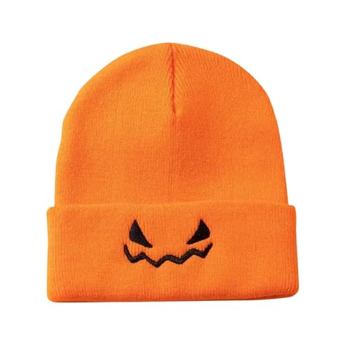 Women's Hats and Caps Unisex Knitted Hat Halloween Pumpkin Embroi...