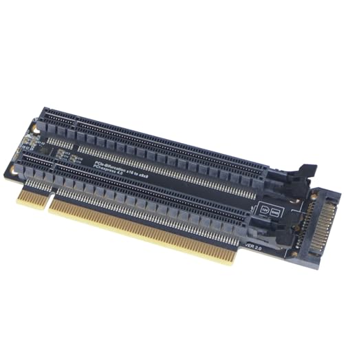 PCI-E 4.0 x16 1 to 2 Expansion Card GEN4 GEN3 Split Cads Configurable as X8X8 Mode 1-to-2 Clock Splitter IC