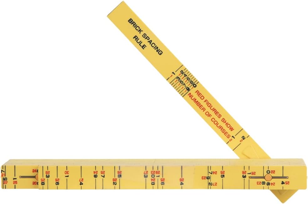 Klein Tools 91163B Folding Ruler, 6-Foot, Fiberglass, Brick Scale, Outside Reading, 1/16-Inch Graduation, Ideal for Woodworking, Metalworking, and DIY Projects