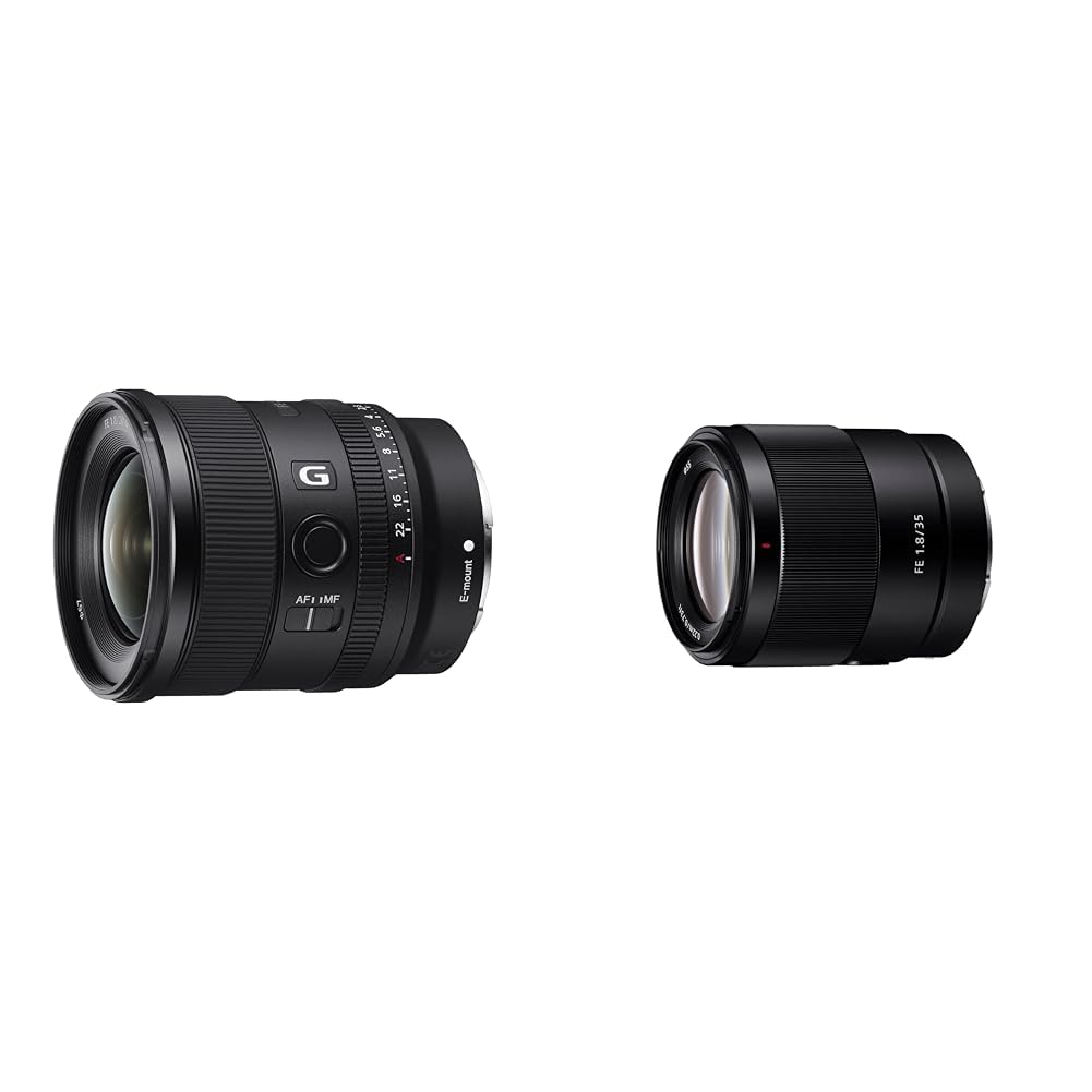 Sony Sel-20F18G Obiettivo Grandangolo a Focale Fissa 20 Mm F1.8, Serie G & FE 35mm f/1.8 | Obiettivo a Focale Fissa, Full-Frame, Grandangolare (SEL35F18F)